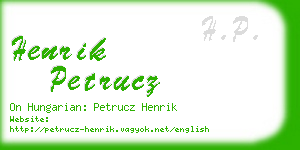 henrik petrucz business card